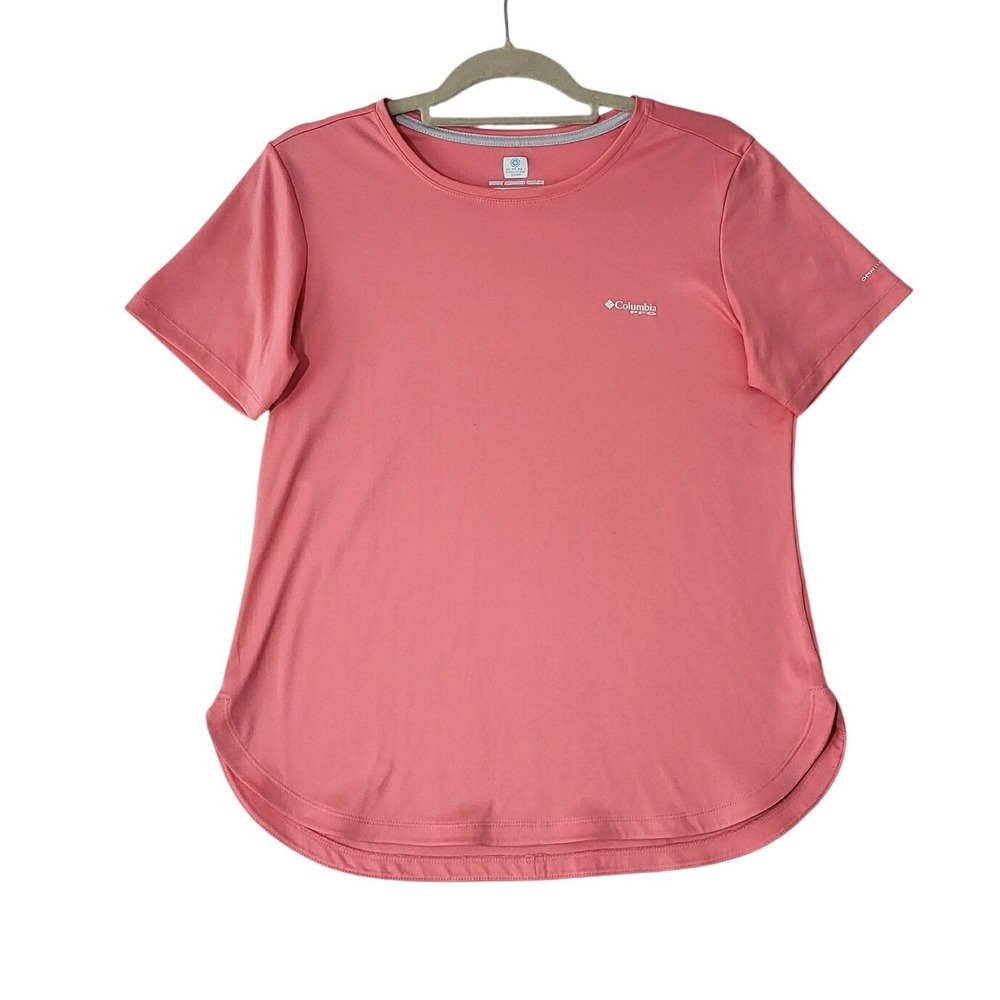 Columbia Omni Freeze Zero T Shirt‎ Womens M Coral Sweat Activated Cooling Tee